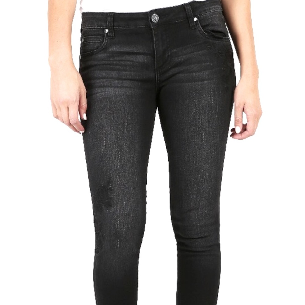 Kut from the Kloth Black Wash Toothpick Jeans Sz 8